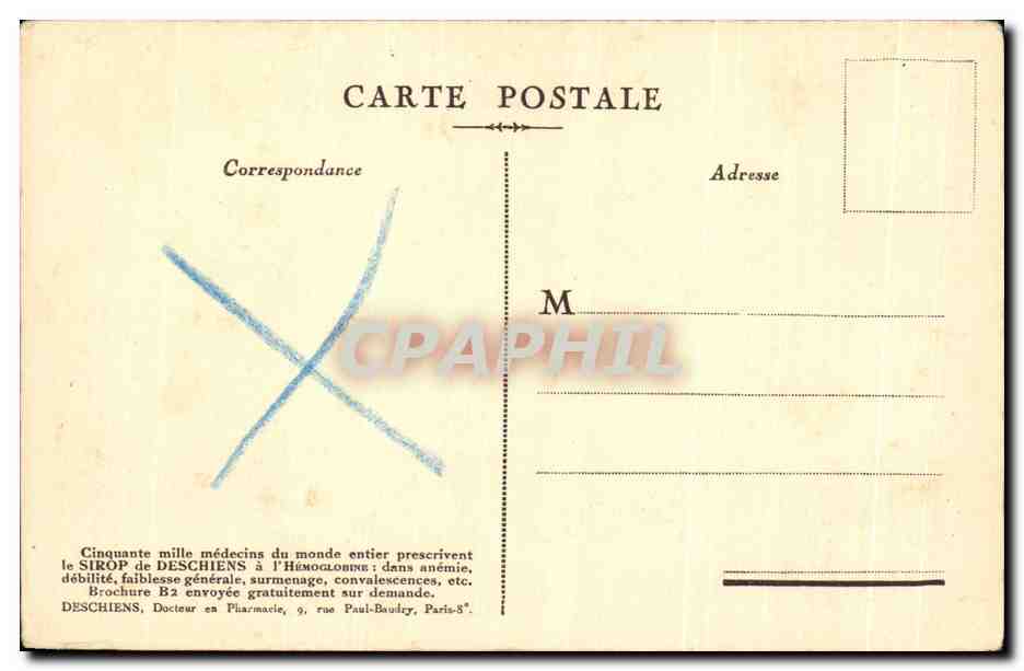 CPA Esplanade des Invalides offert par Hemoglobine Deschiens Paris  — Rückseite