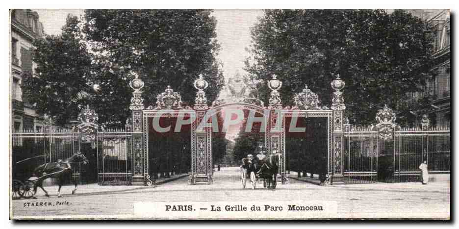 CPA Paris Le Grille du Parc Monceau