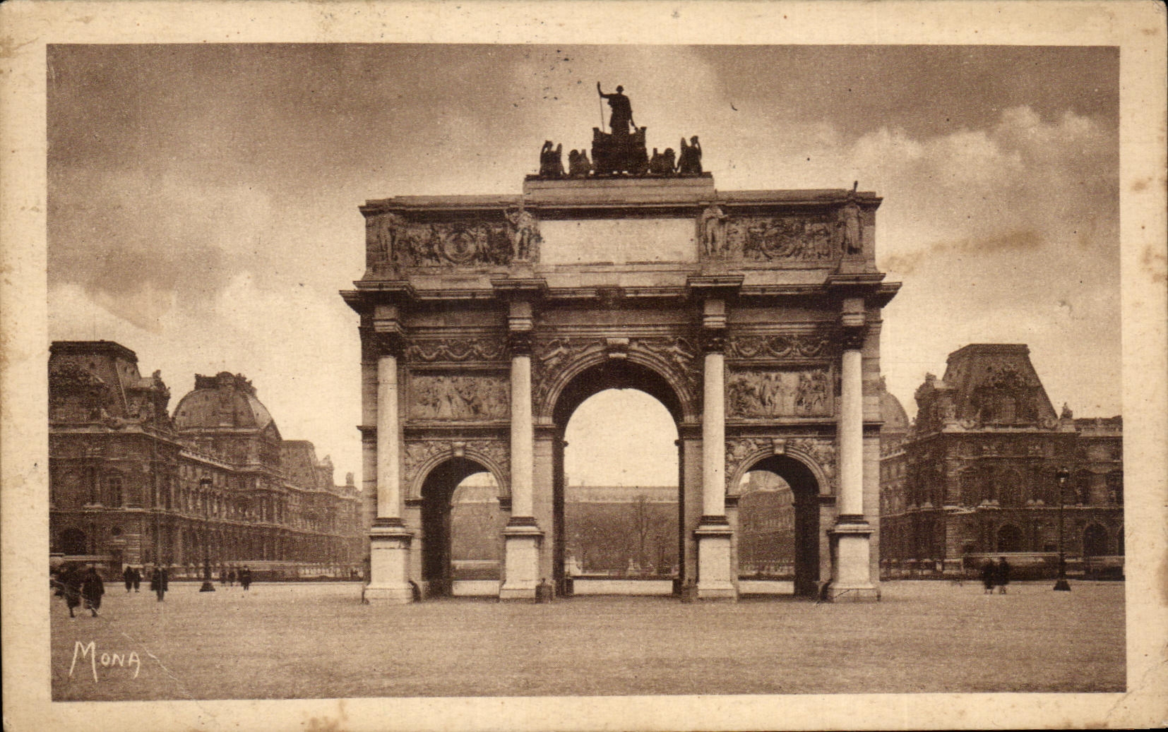 CPA Les Petits Tableaux De Paris L'Arc de Triomphe du Carrousel et le Louvre