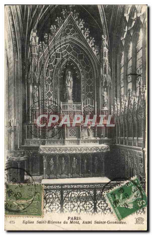 CPA Paris Eglise Saint Etienne du Mont Autel Sainte Genevieve