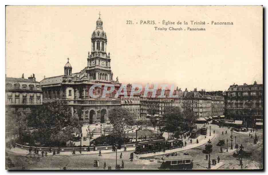 CPA Paris Eglise de la Trinite Panorama 