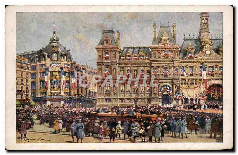 CPA Paris Citation a I'Ordre de I'Armee du 28 juillet 1919 Hotel de ville