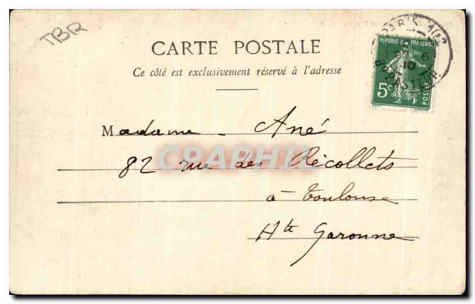 CPA Paris Souvenir Place des Vosges  — Rückseite