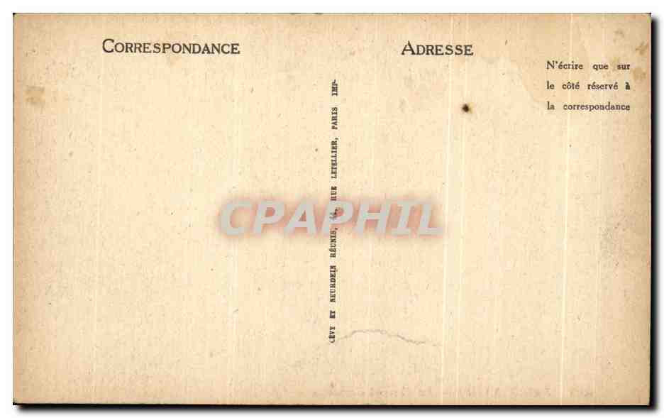 CPA Paris La Caserne Carpeaux — Rückseite