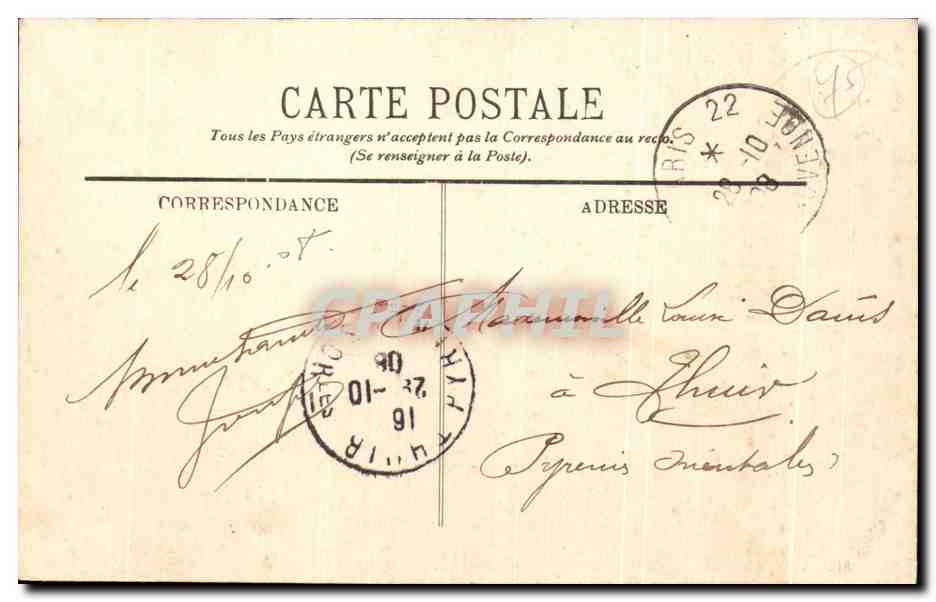 CPA Paris Le Pont d'Iena Et Le Trocadero — Verso