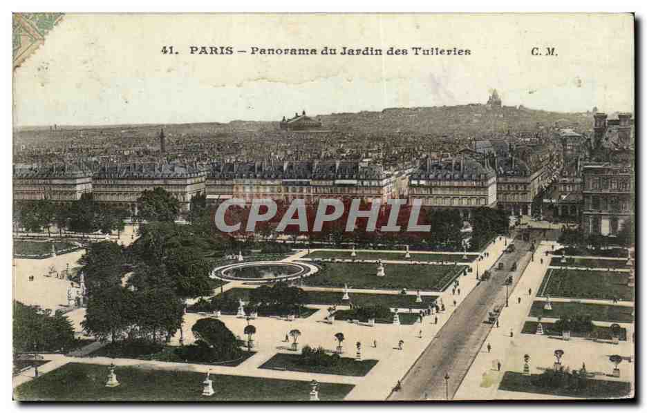 CPA Paris Panorama Du Jardin Des Tulleries Louvre