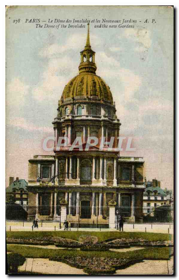 CPA Paris Le Dome Des Invalides Et Les Nouveaux Jardins 