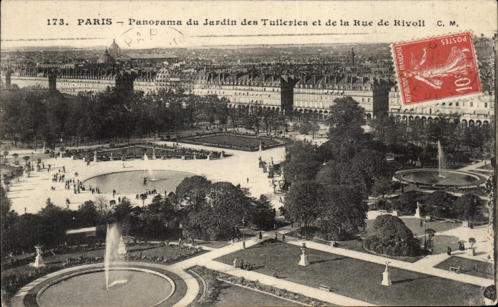 CPA Paris Panorama Du Jardin Des Tuileries Et De La Rue De Rivoli Louvre