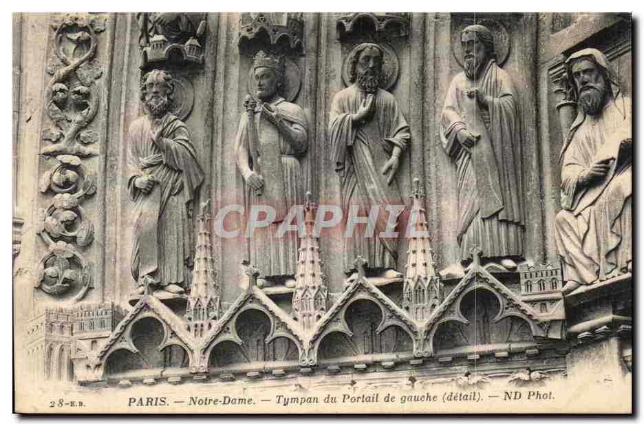 PARIS — Notre-Dame — Tympan du Portail de gauche (détail) — ND Phot.