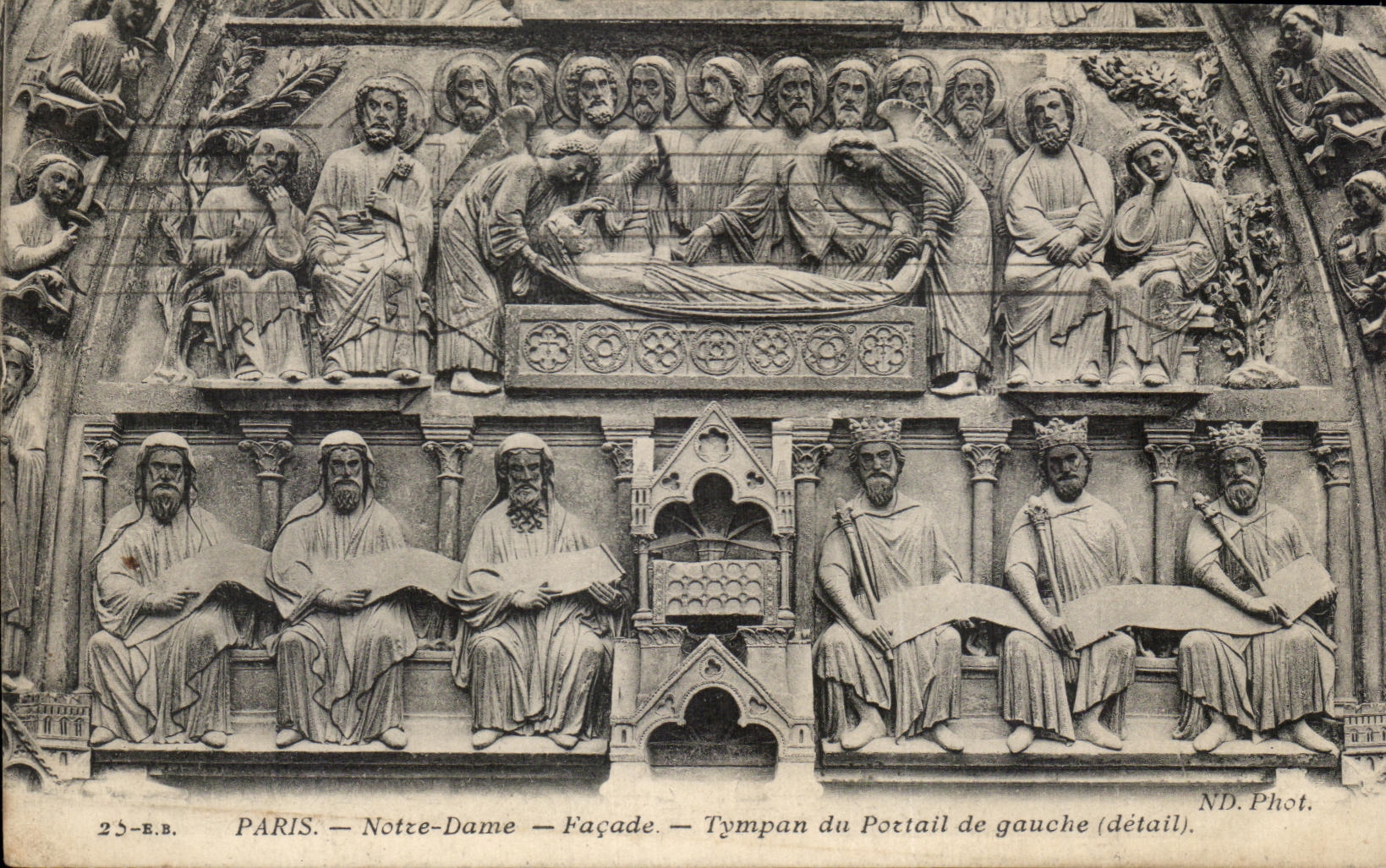 CPA Paris Notre Dame Facade tympan Du Portail De Gauche