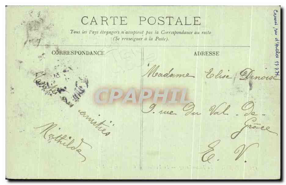 CPA Paris Le Luxembourg La Fontaine De Carpeaux — Verso