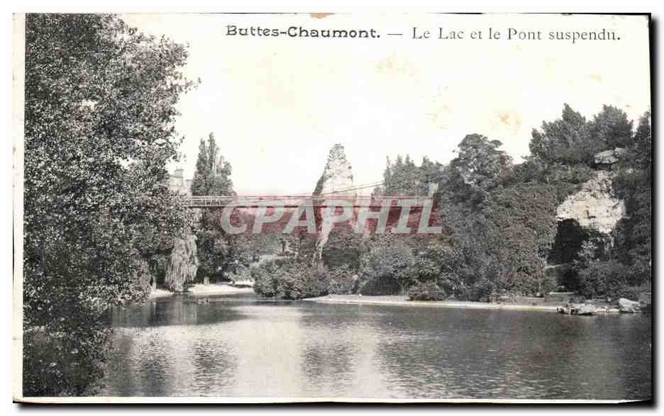 CPA Buttes Chaumont Le Lac Et Le Pont Suspendu Paris 