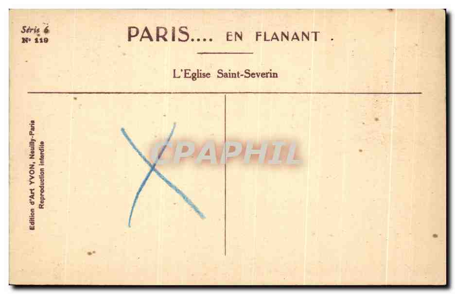 CPA Paris En Flanant L'Eglise Saint Severin — Verso