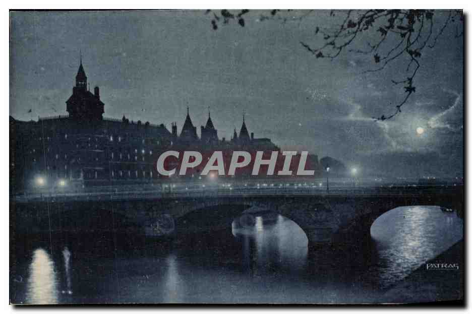 CPA Paris La Nuit Paris Le Palais de Justice au Clair de lune 