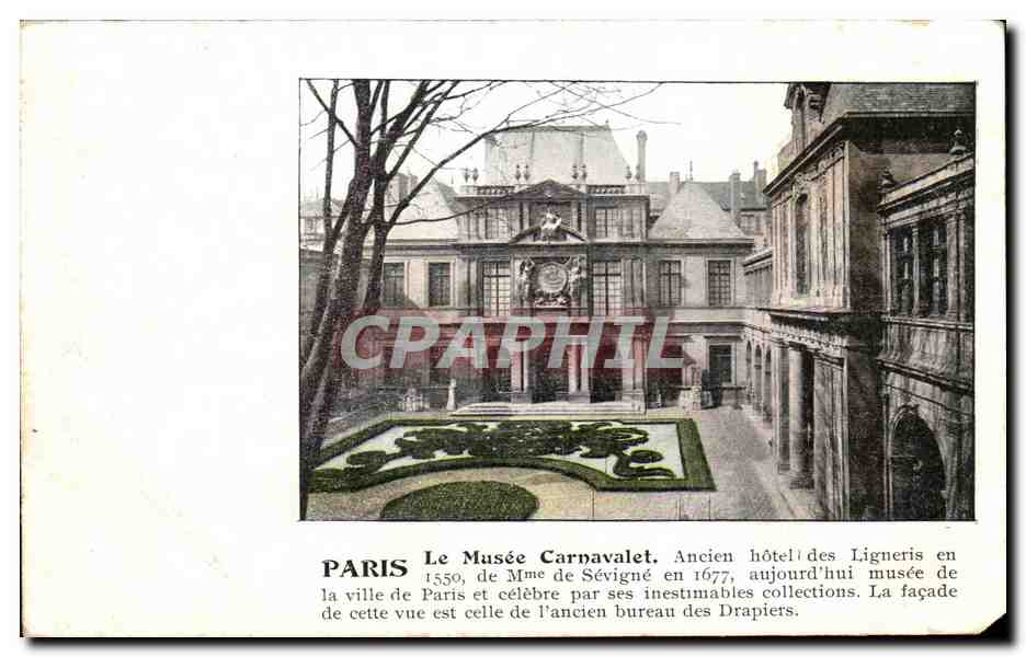 CPA Paris Le Musee Carnavalet Ancien hotel des Ligneris en 1550 Mme de Sevigne
