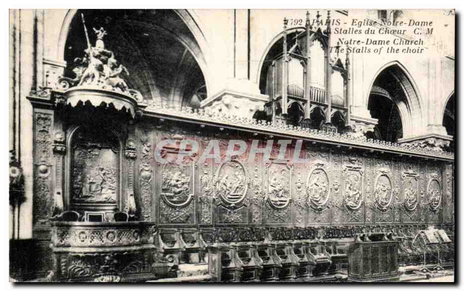 CPA Paris Eglise Notre Dame Stalles du Choeur Notre Dame Orgue