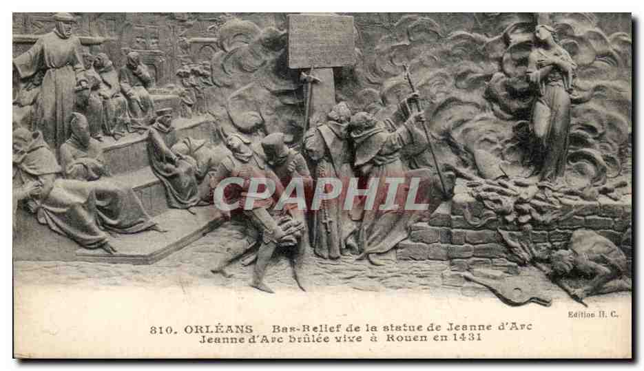 CPA Orleans Bas Relief De La Statue De Jeanne d'Arc Jeanne d'Arc