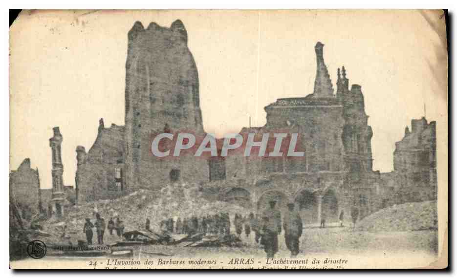 CPA Arras L'Achevement Du Desastre Militaria 