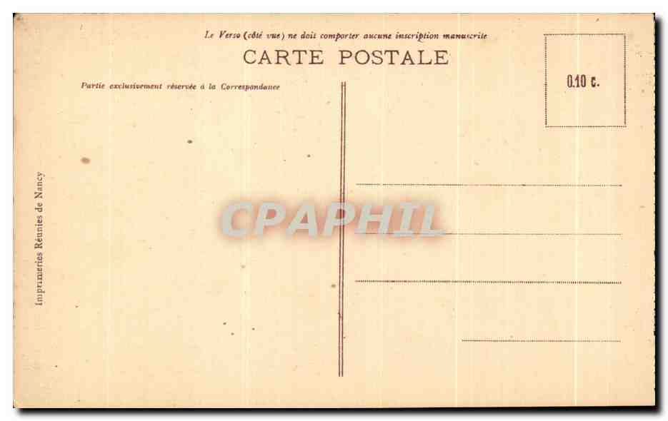 CPA Nancy L'Hemicycle De La Carriere Palais Du Gouvernement — Verso