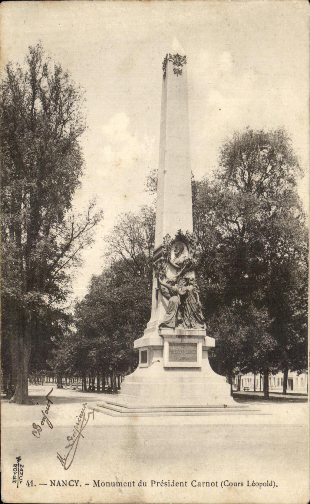 CPA Nancy Monument Du President Carnot Cours leopold