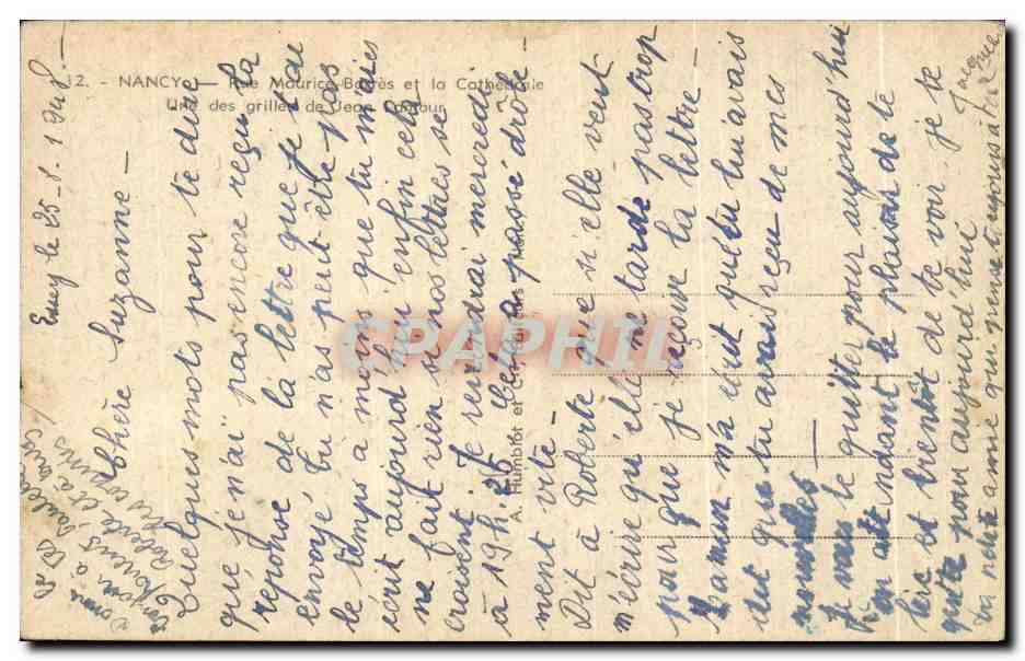 Nancy — La cathédrale et les grilles de Jean Gaudin — A. HUMBERT — Reverso