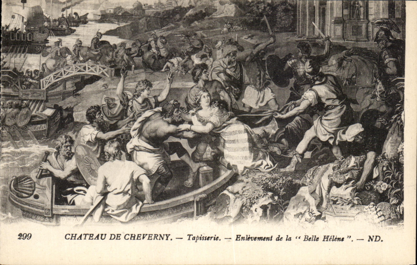 Château de Cheverny — Tapisserie — Enlèvement de la "Belle Hélène" — ND.