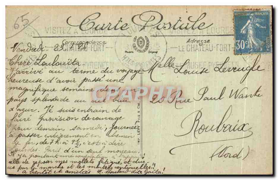 Cauterets — La Place des Eufs et le Casino — LL. — N° 45 — Reverso