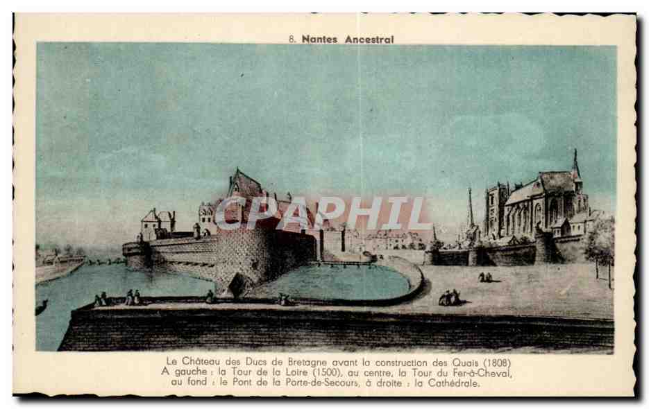 CPA Nantes Le Chateau des Ducs de Bretagne avant la constructiuon des Quais