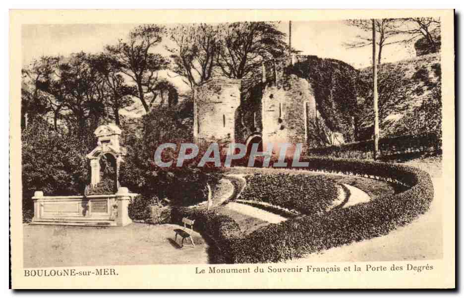 Boulogne-sur-Mer — Le Monument du Souvenir Français et la Porte des Degrés — éditeur non visible