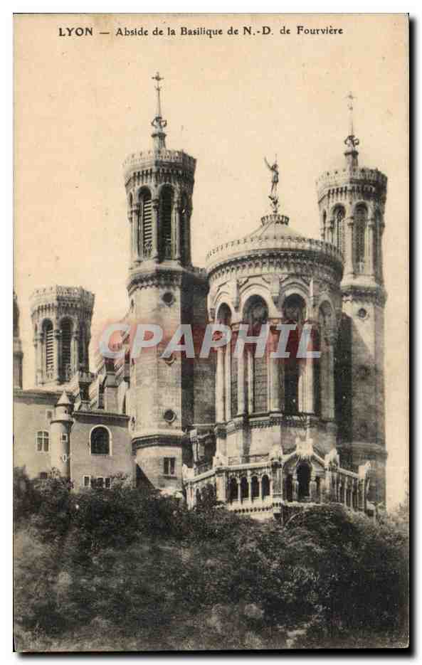 CPA Lyon Abside de la Basilique de N D de Fourviere 