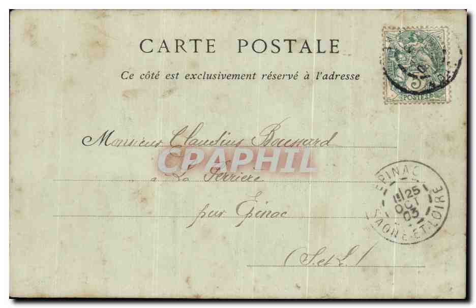CPA Lyon Le Bourse et La Place des Cordeliers  — Verso