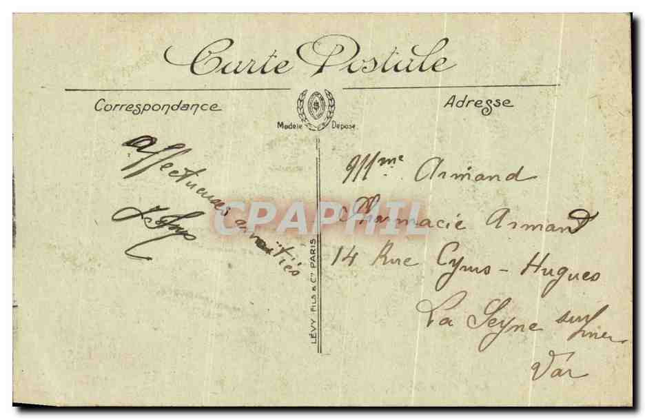 CPA Lyon Le Fontaine Bartholdi — Verso