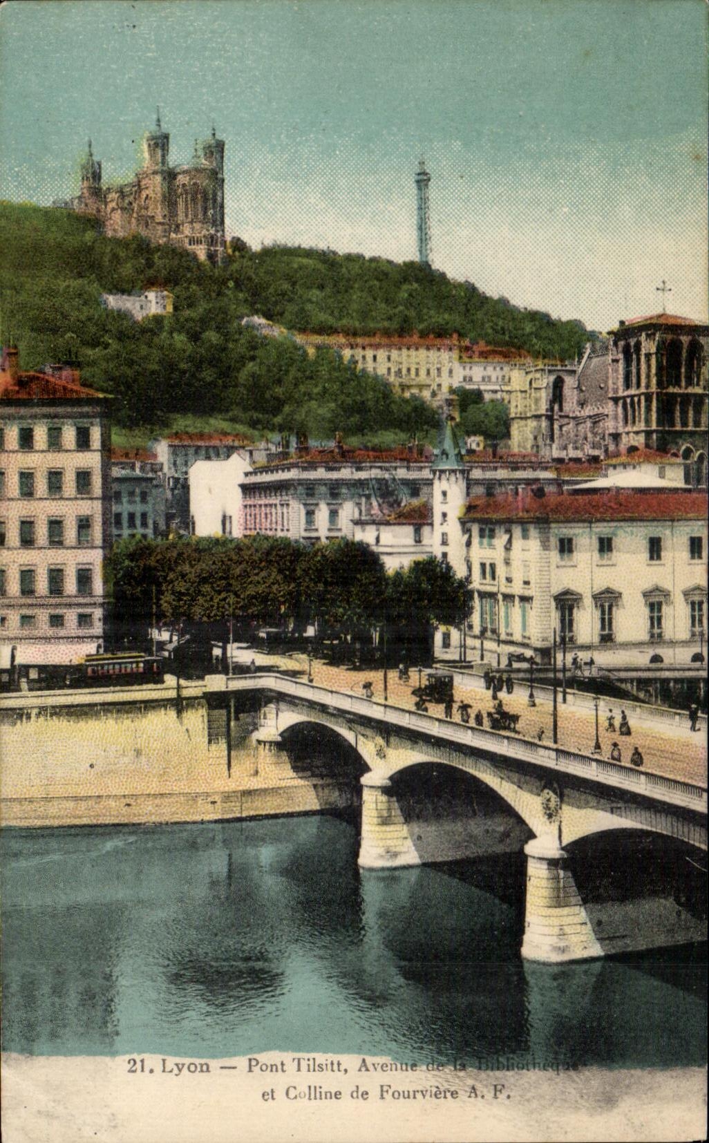 Lyon — Pont Tilsitt, Avenue de la Bibliothèque et Colline de Fourvière A.F.