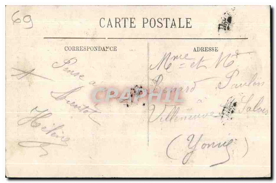CPA Lyon La Fontaine Morand Et statue de la Soierie lyonnaise — Verso