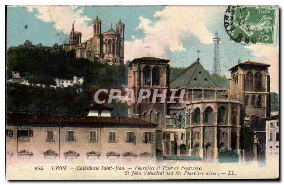 LYON — Cathédrale Saint-Jean et Tour de Fourvière — LL