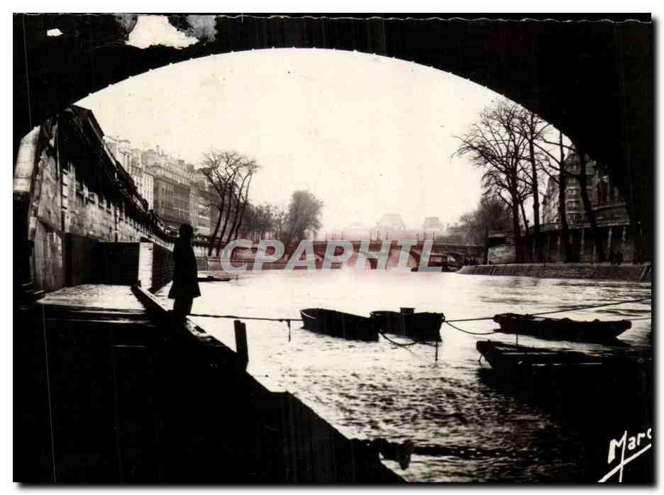 Unter den Brücken von Paris — Quai Saint-Michel und Pont Henri IV — Éditions d'Art Levallois-Peter