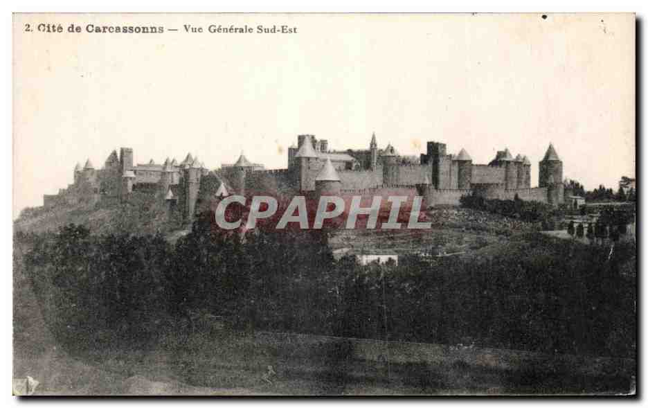 CPA Cite De Carcassonne Vue Generale Sud Est