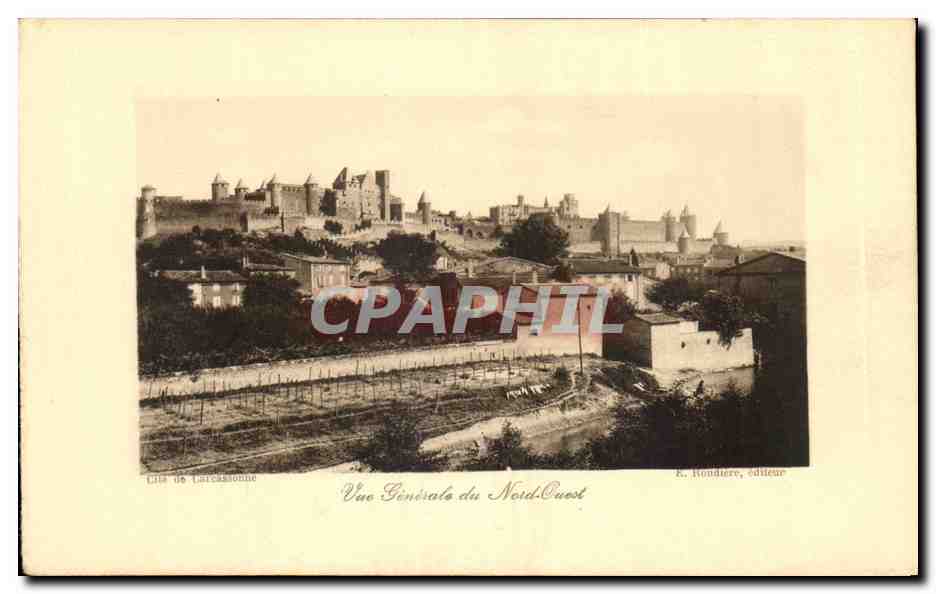 CPA Cite De Carcassonne Vue Generale du Nord Quest