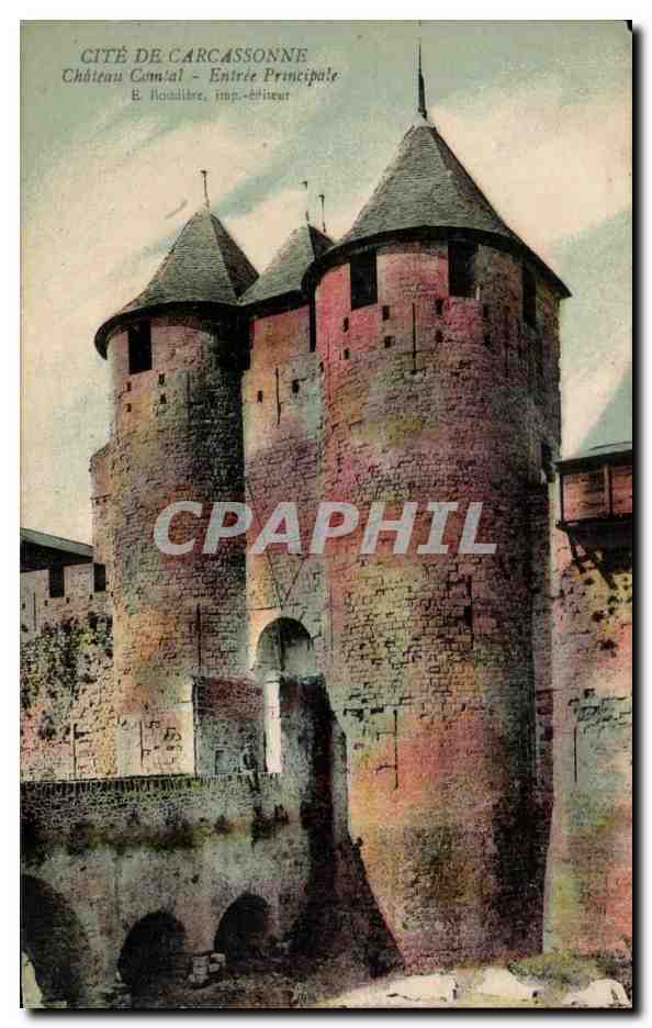 CPA Cite De Carcassonne Le Chateau Comtal Entree Principale