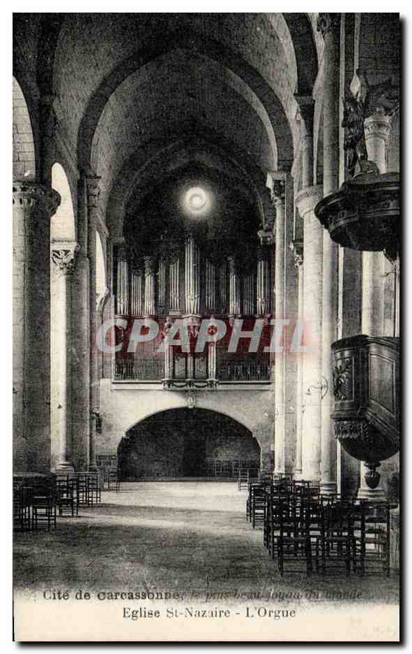 CPA Cite De Carcassonne Eglise St Nazaire L'Orgue