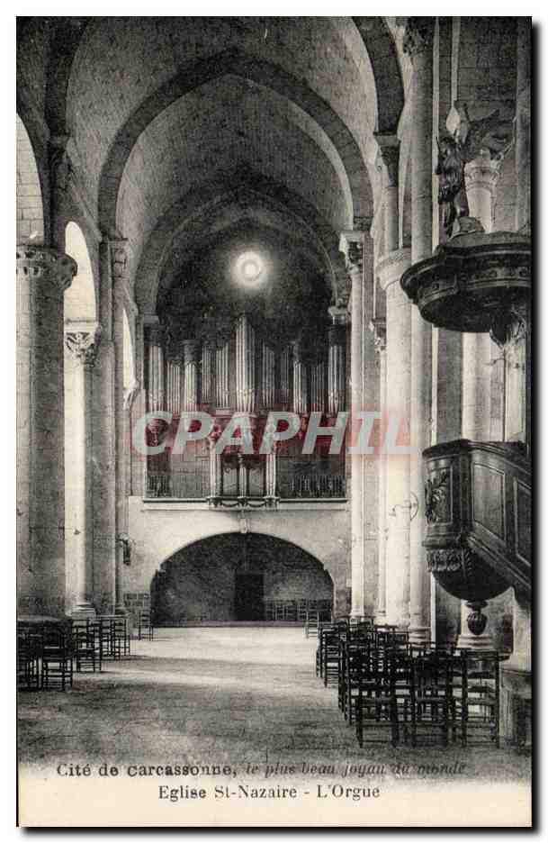 CPA Cite De Carcassonne Le Plus Beau joyau Eglise St Bazaire l'Orgue