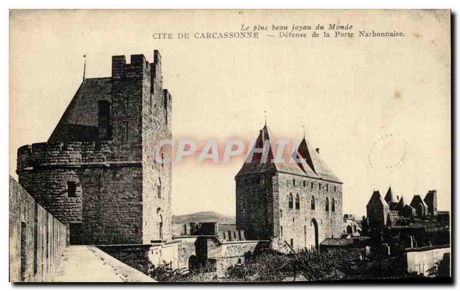 CPA Cite De Carcassonne Defense de la Porte Narbonnaise