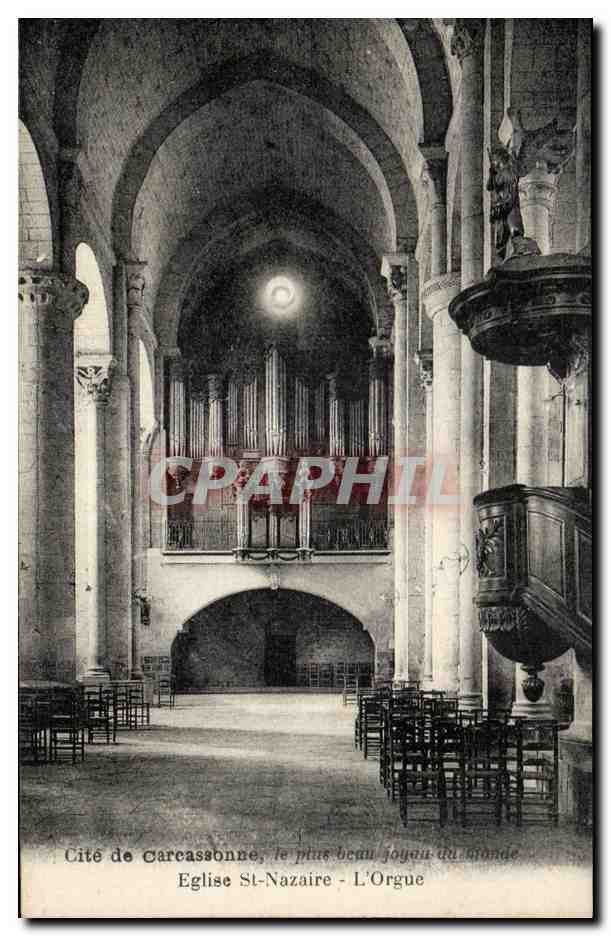 CPA Carcassonne Le Pius beau joyau Eglise St Nazaire L'Orgue