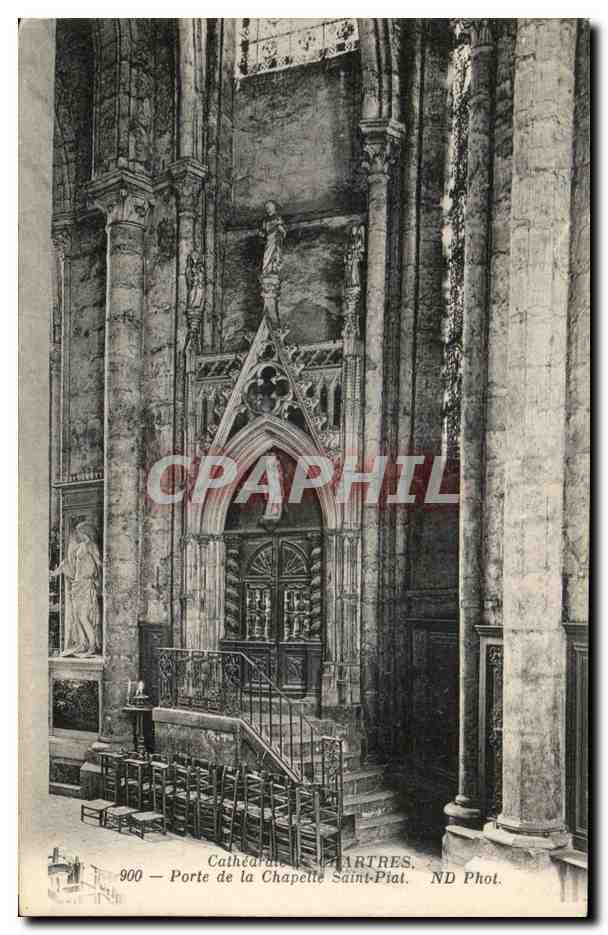 CPA Cathedrale de Chartres Porte de la Chapelle Saint Piat