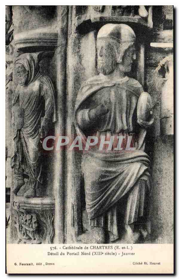 Détail du Portail Nord - Cathédrale de Chartres (E.-L.) - XIIIe siècle