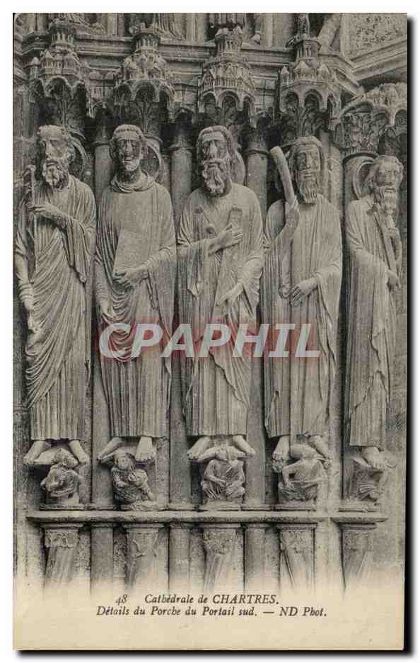 CPA Cathedrale de Chartres Details du Porche de Portail sud