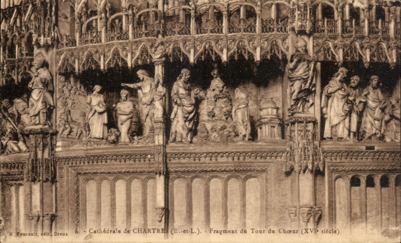 Cathédrale de CHARTRES (E.-et-L.) — Fragment du Tour du Chœur (XVIe siècle) — G. Foucault, édit. Dreux
