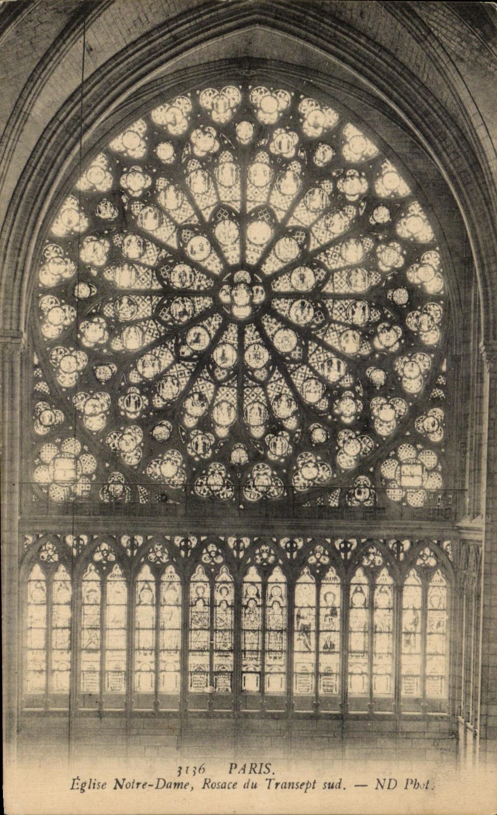 CPA Paris Eglise Notre Dame Rosace Du Transept Sud