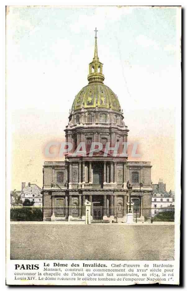 CPA Paris Le Dome Des Invalides Chef d'Oeuvre De Hardouin Mansart