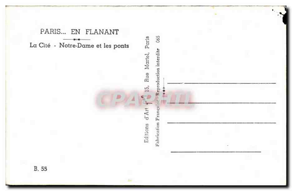 CPA Paris En Flanant La Cite Notre Dame et les Ponts — Verso